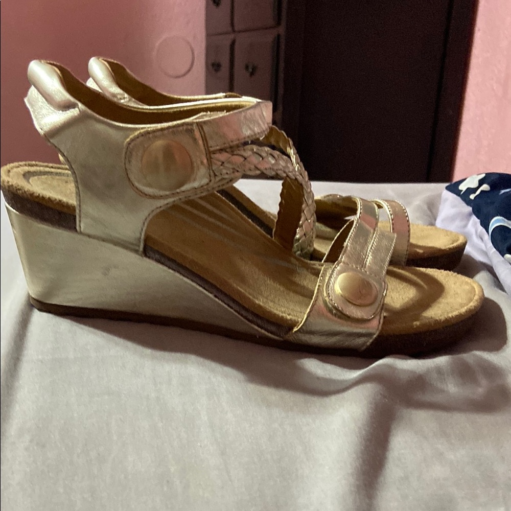 Gold Wedge Sandals